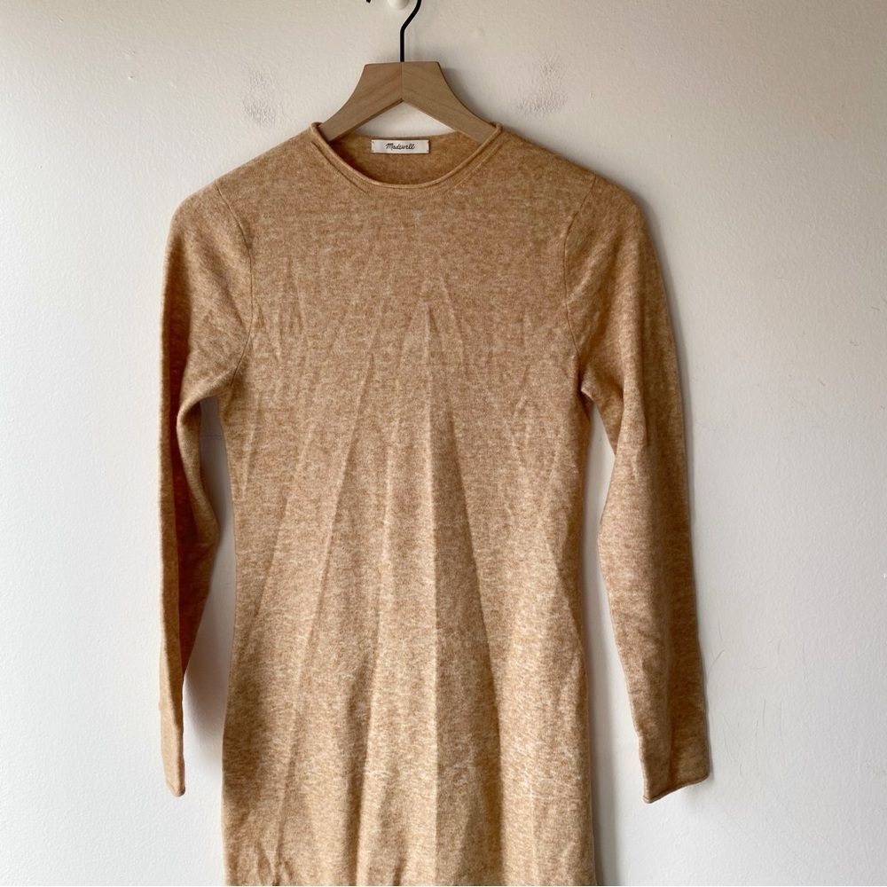 madewell brown crew neck midi length sweater dress - Picture 3 of 6